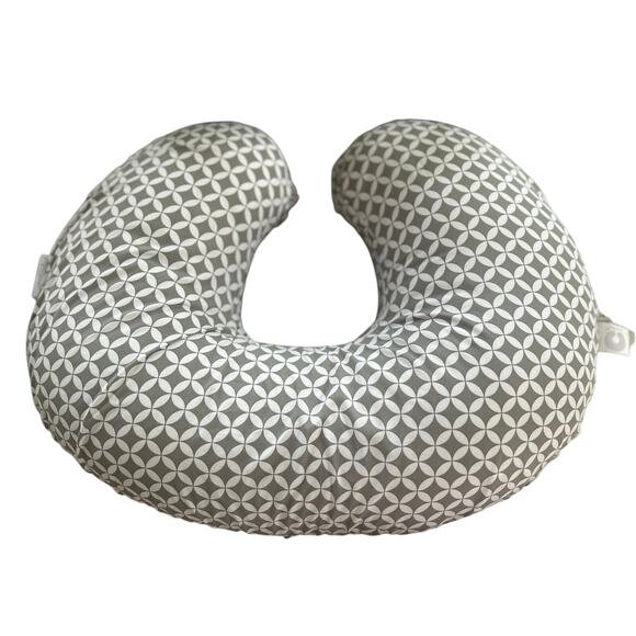 Boppy Grey & White Diamond Baby Nursing & Tummy Time Pillow - Picture 1 of 9